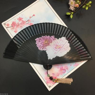Chinese female fan folding fan summer craft fan rose fan Japanese style small folding fan gift fan decoration fan