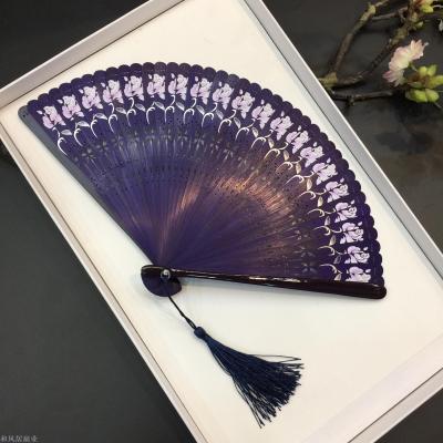 Hefengju 18cm bamboo fan summer female fan gift fan Japanese style small folding fan decoration fan