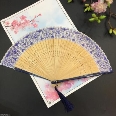 Blue and white porcelain fan