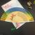 Hefengju Chinese wind summer folding fan female fan rainbow gradient painted edge hand-painted fan