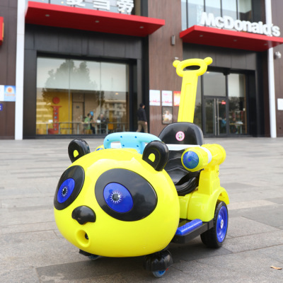 Panda electric car for children indoor Panda wall-e car baby electric car early education rocking baby car quad