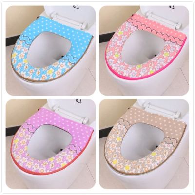 Toilet Mat Home Versatile Thickened Toilet Mat Circle Printing Flannel Sticky Buckle Bottom Pu Waterproof Washer
