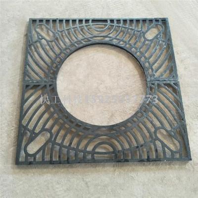 Cast iron manhole cover with cast iron grate
