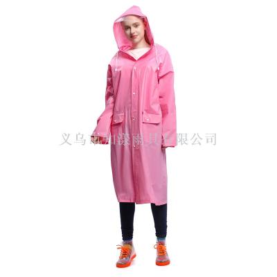 Le Yuhong EVA environmental protection jelly gel solid color adult gown raincoat poncho