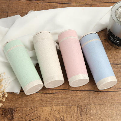 Wheat fiber water cup holding cup can hold double cup advertising cup Wheat fragrance cup straw cup 320ml