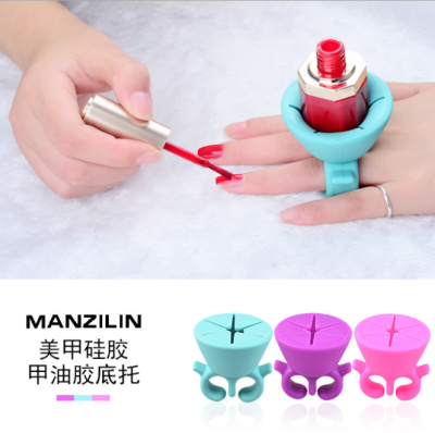Manicure Implement Wholesale Nail Polish Bottle Base Silicone Clip Finger Separator Manicure Implement Base Fixed Support