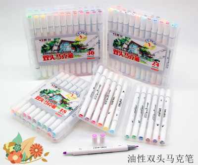 New product: 8166-12 color, 18 color, 24 color, 36 color, high-quality oil double-head marker pen, cartoon hand-drawn marker pen