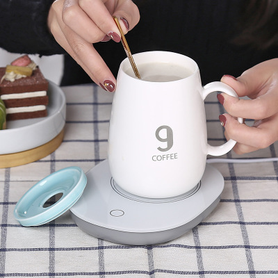 55 Degrees Constant Temperature Warm Cup Creative Couple Gift Ceramic Cup Heating Coffee Cup Practical Gift Cup