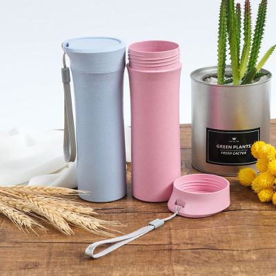 Advertisement single-layer environment-friendly plastic cup wheat spice water cup convenient wheat spice fiber water cup 400ml