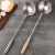 Factory Stainless Steel Wooden Handle Chef Ladel Hotel Spoon Long Handle Large Dedicated for Chefs Kitchen Supplies