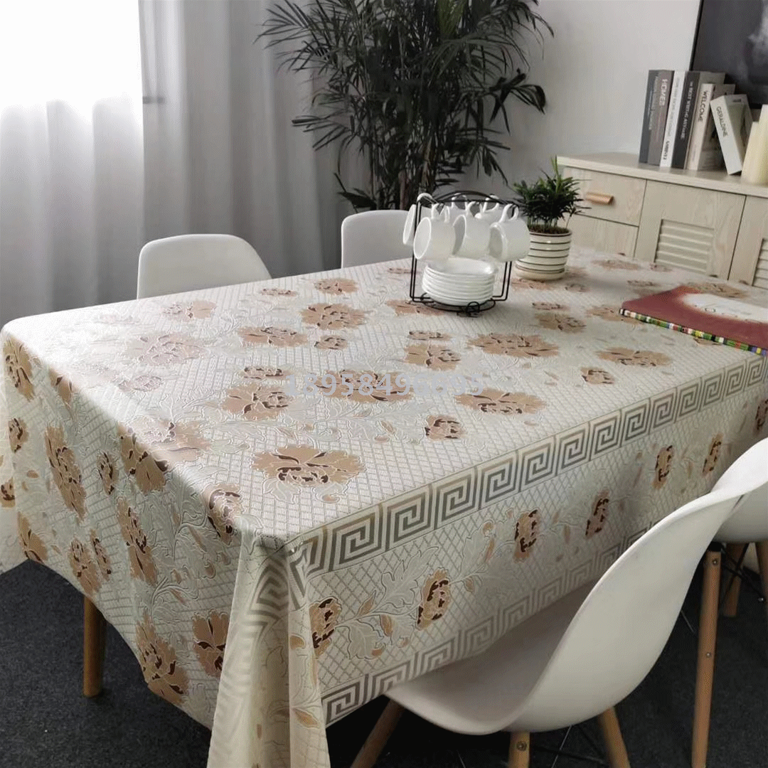 PVC Quilted Plastic Tea Table Dining Table Cloth Tablecloth Water-Proof, Oil-Proof and Non-Slip Disposable Dining Table Cloth