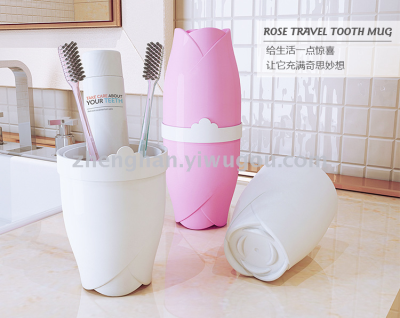 Rose travel toiletry kit toothbrush holder