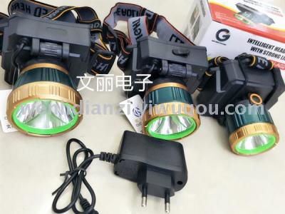 New multi-functional rechargeable small head lamp LED strong bald lamp battery head lamp miner small head lamp
