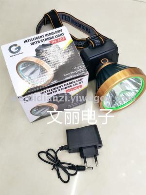 New multi-functional rechargeable head lamp LED strong bald head lamp battery head lamp miner's head lamp