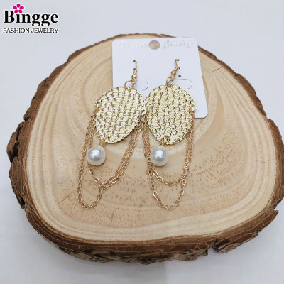 Popular European and American foreign trade personality temperament joker earrings simple female wear pearl pendant new manufacturers direct