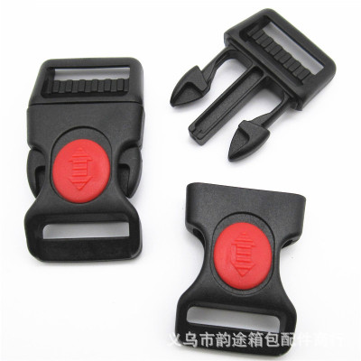 Factory Direct Sales Finger Slide Switch Release Buckle Black with Red Dot Pom Release Buckle Bend Plug Lock