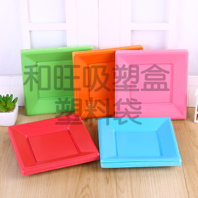 18cm Color Square Plastic Dinner Plate Small Plate Customized Wholesale Function for Various Purposes