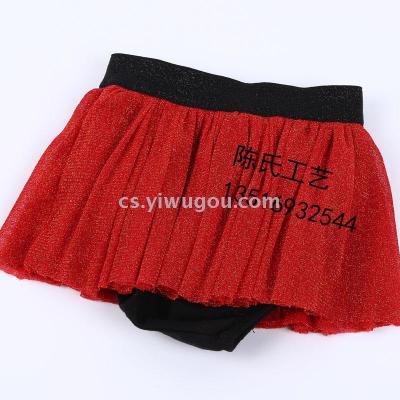 New foreign trade Korean version of cotton underwear mesh TUTU skirt children shiny dance skirt