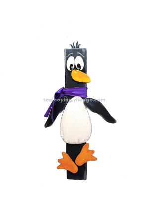 Wooden handmade diy material holiday penguin decorations