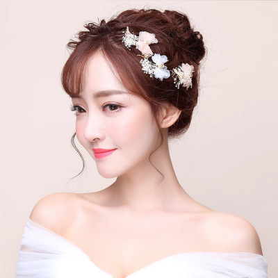 Korean bride eternal flower tiara hair ornaments hairpin u - shaped hairpin hairpin wedding modeling accessories