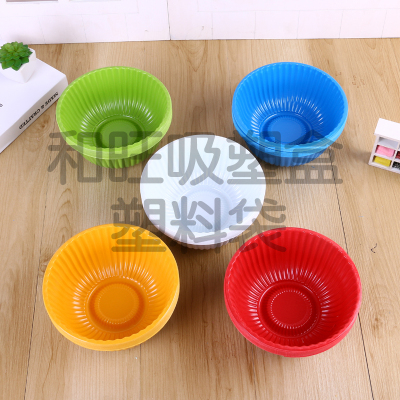 Colorful Color Matching Disposable Plastic Meal Bowl Disposable round BBQ Bowl round Plastic Bowls Dishes Customized Wholesale