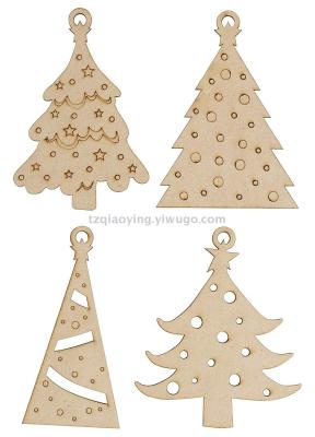 Wooden Christmas decorations can be painted blank Christmas tree hanging wood pieces children's DIY arts and crafts,