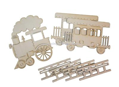 Wooden DIY material package small train set