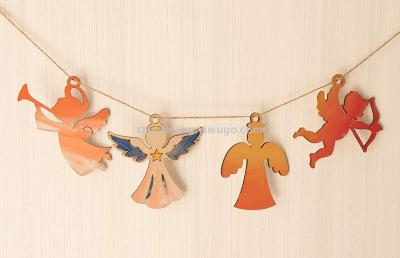 Wooden Christmas decorations can draw blank Christmas tree pendants children DIY crafts angel wood pieces