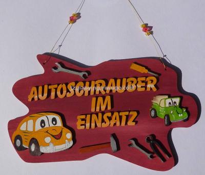 Wooden DIY material kit cartoon car pendant