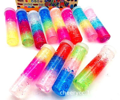 Creative toys colorful crystal mud slime rainbow stick dazzle color clay douyin DIY puzzle small toys
