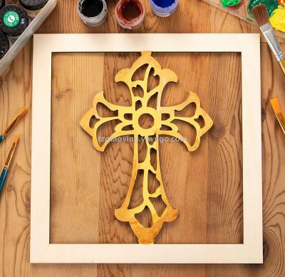 Wooden religious wall art cross religious wall decoration for DIY, church, Christmas