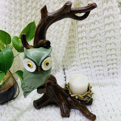 Animal series cartoon owl candlestick resin upholstery gift