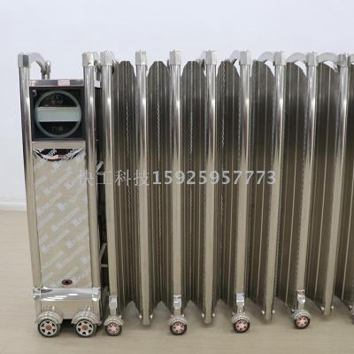 Electric telescopic door school stainless steel gate aluminum alloy translation door