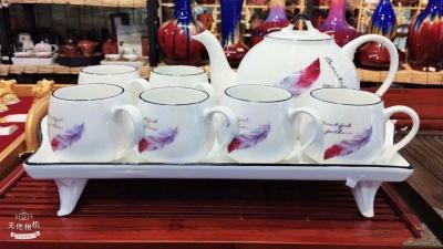 Jingdezhen fires water set coffee set tea set new create high-end platter European and American high-end gifts trade cups and saucers
