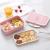 Wheat straw children's lunch box rectangular compartments plastic bento box students double compartments lunch box