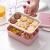 Wheat straw children's lunch box rectangular compartments plastic bento box students double compartments lunch box