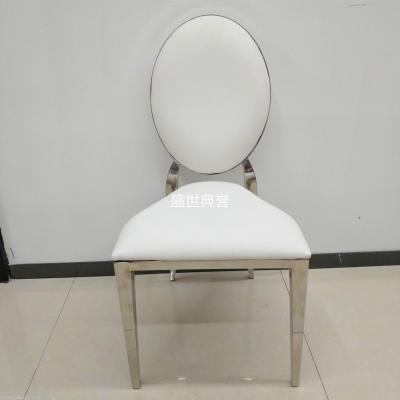 Export stainless steel dining table and chair European wedding stainless steel chair direct Muslim restaurant chair