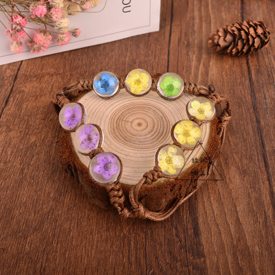 Creative spring and summer bracelet daffodil natural true flowers braided hand ornaments retro senji zealand-based scenic cherry