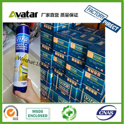 VIRA professional construction spray expanding pu foam aerosol fireproof polyurethane foam With best quality 