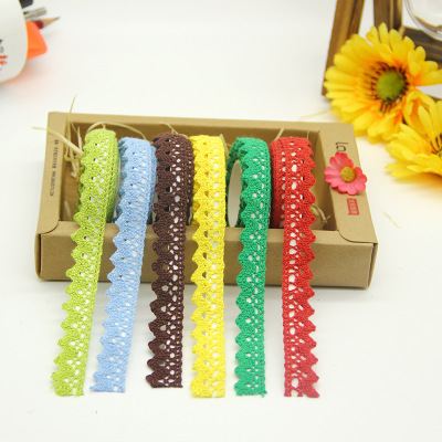 Hot sales of Korean rural wind DIY checking fabric art monochrome lace decorative tape spot supply