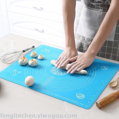 Kitchen with scale large silica gel pad kneading pad high temperature non - slip baking tools non - stick mat roll pad