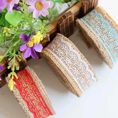 3CM wide handmade Christmas craft linen roll lace with wedding decoration can be customized 2 meters