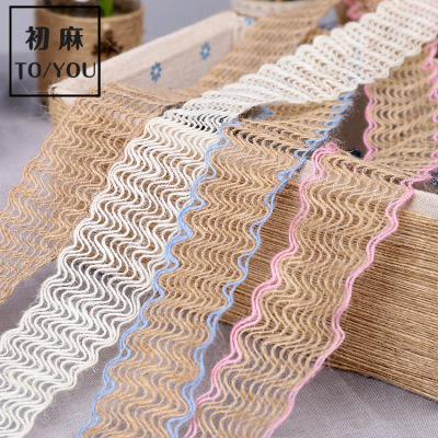 Manufacturers direct DIY craft linen coil corrugated lace braided rope hemp rope ribbon can be customized
