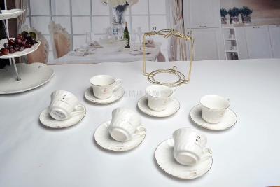 Ceramic cup and saucer coffee cup foreign trade coffee cup and saucer handicraft gift jingdezhen