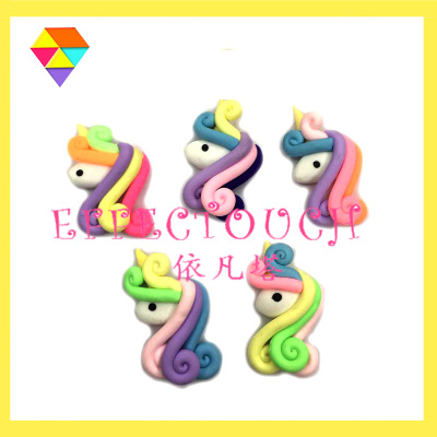 Yifan Tower Handmade Polymer Clay Cartoon Pony Headdress Accessories Ornament Polymer Clay Jewelry Factory Direct Sales