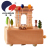 Direct Selling Cross-Border Spot European Beech Arc De Triomphe Building Model Music Box Music Box Wooden Small Hand Crafts