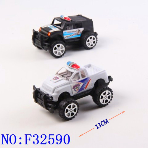 cross-border children‘s plastic toys wholesale solid color inertial off-road police car f90