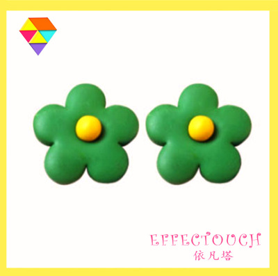 Imported Clay Pottery Clay Polymer Clay Flower Fairy Stud Earrings Korean Childlike Cute Simple Female Ins Factory Direct Sales