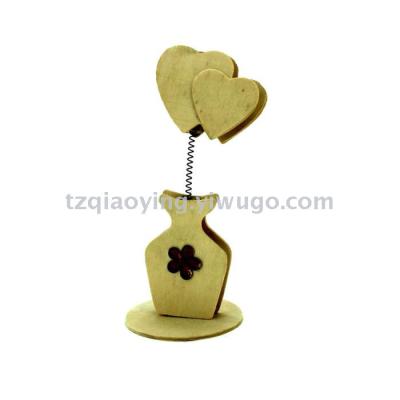 Wooden creative small place decoration wood white blank wood card holder wood clip decoration