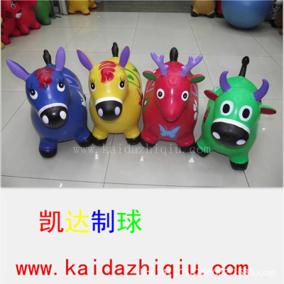 Wholesale Inflatable Horse Music Painted Jumping Horse Cartoon Inflatable Toy PVC Inflatable Animal Horse Cow Deer Etc